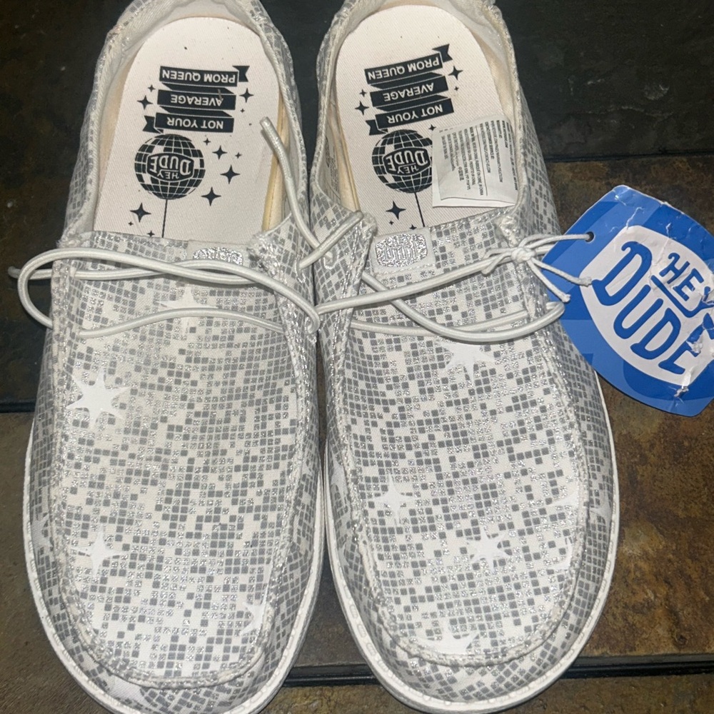 Hey Dude Gray Patterned Shoes